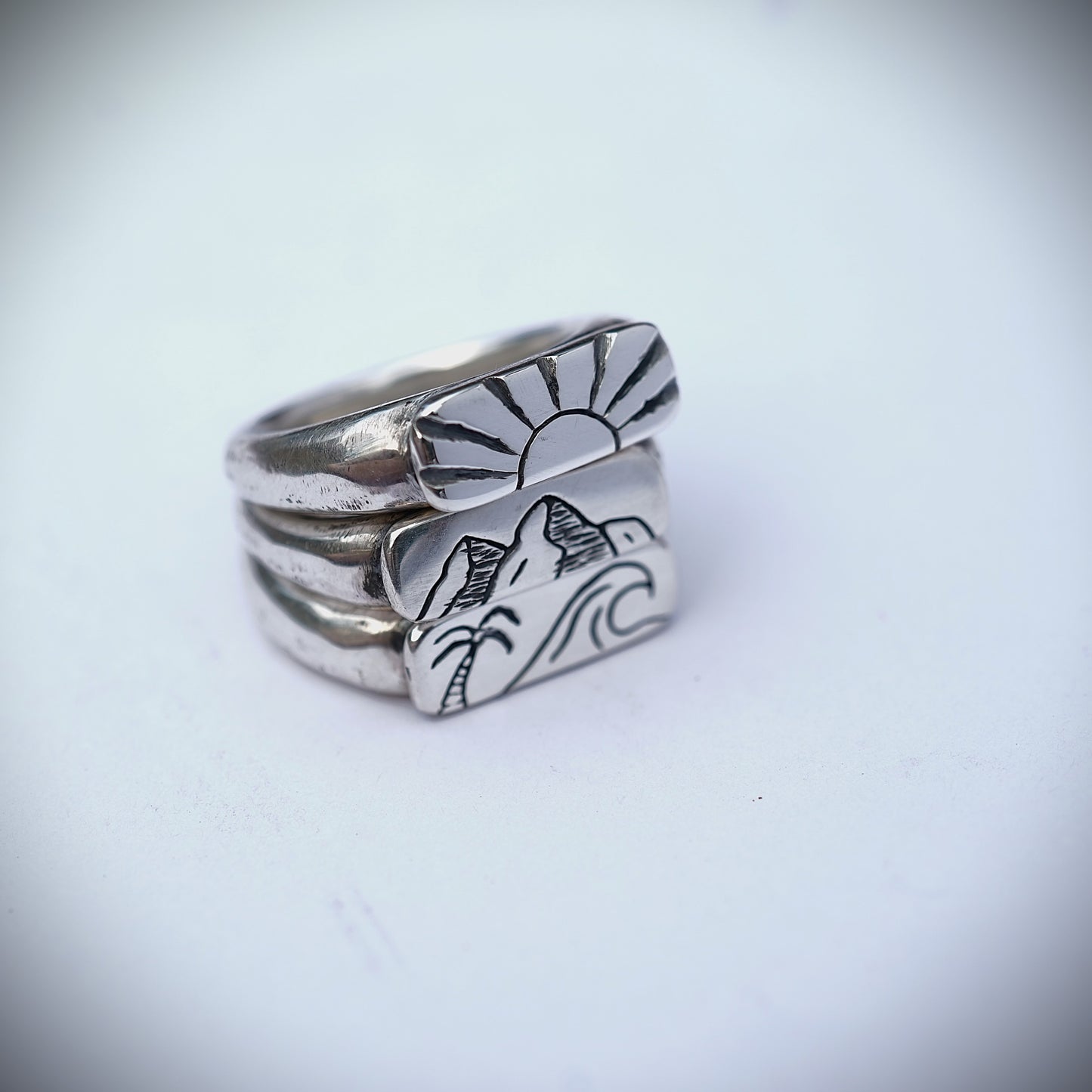 Beach Stacking Signet Ring