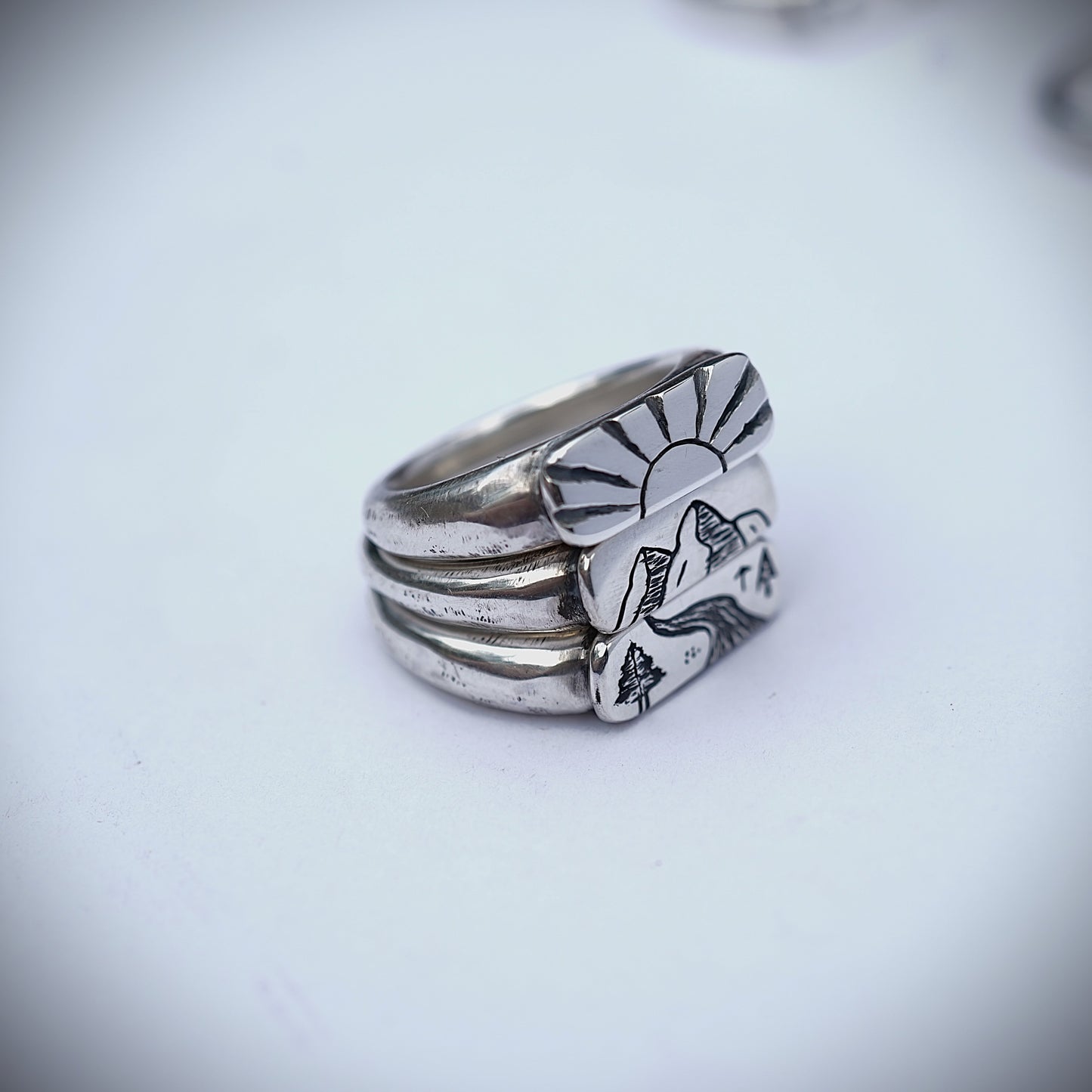 Beach Stacking Signet Ring