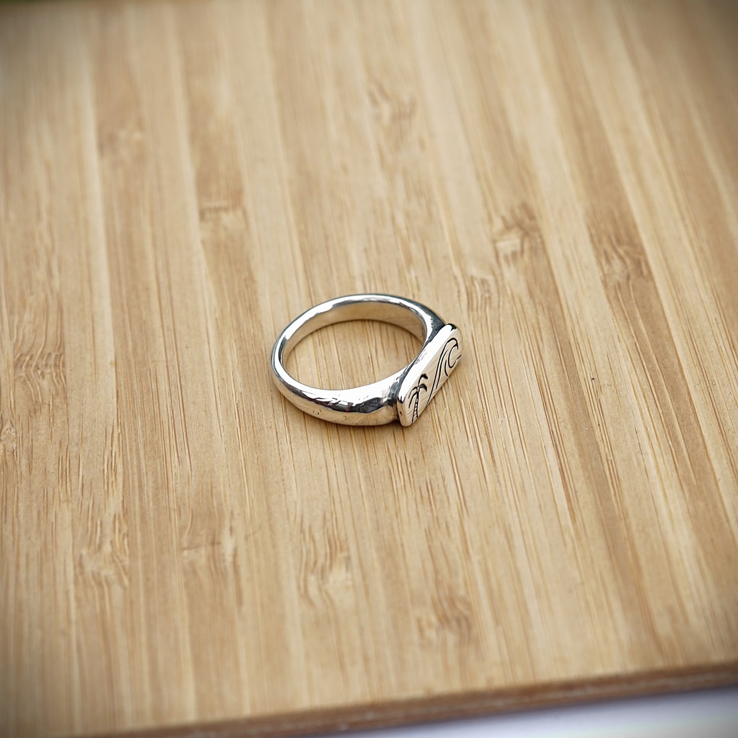 Beach Stacking Signet Ring