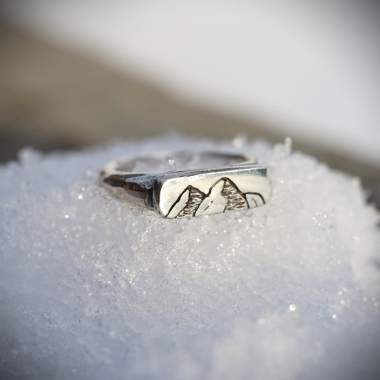 Mountain Stacking Signet Ring