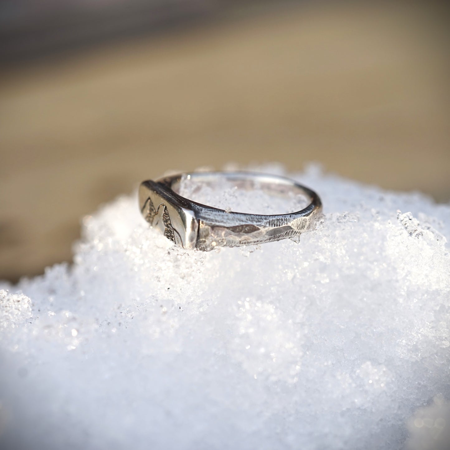 Mountain Stacking Signet Ring
