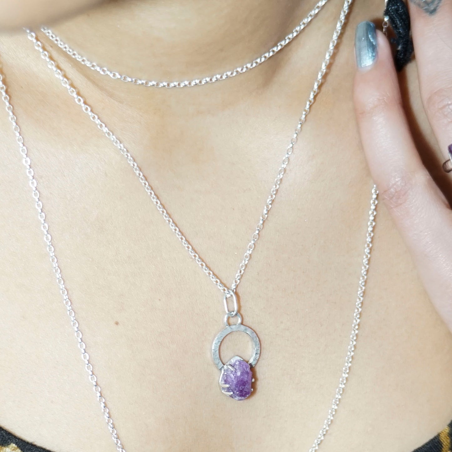 Raw Ruby Claw 925 Sterling Silver Pendant