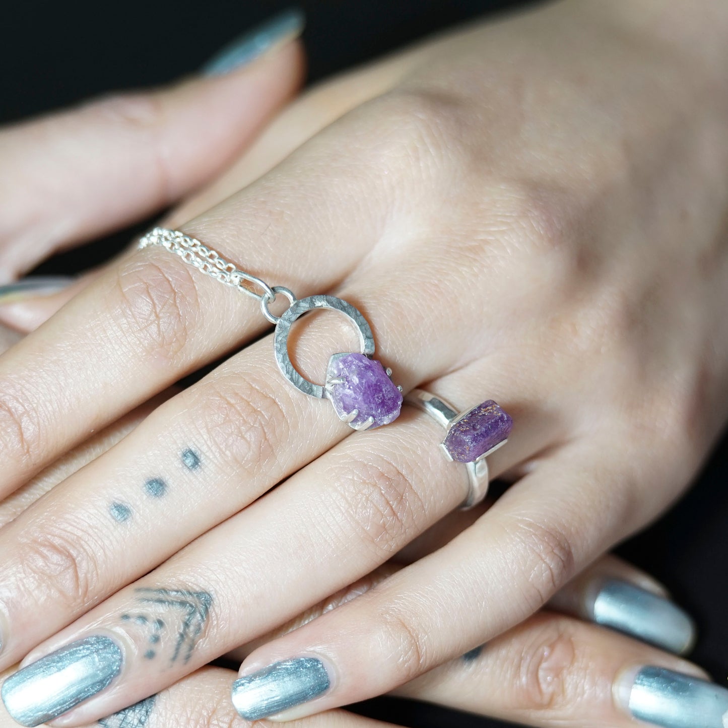 Raw Ruby Claw 925 Sterling Silver Pendant