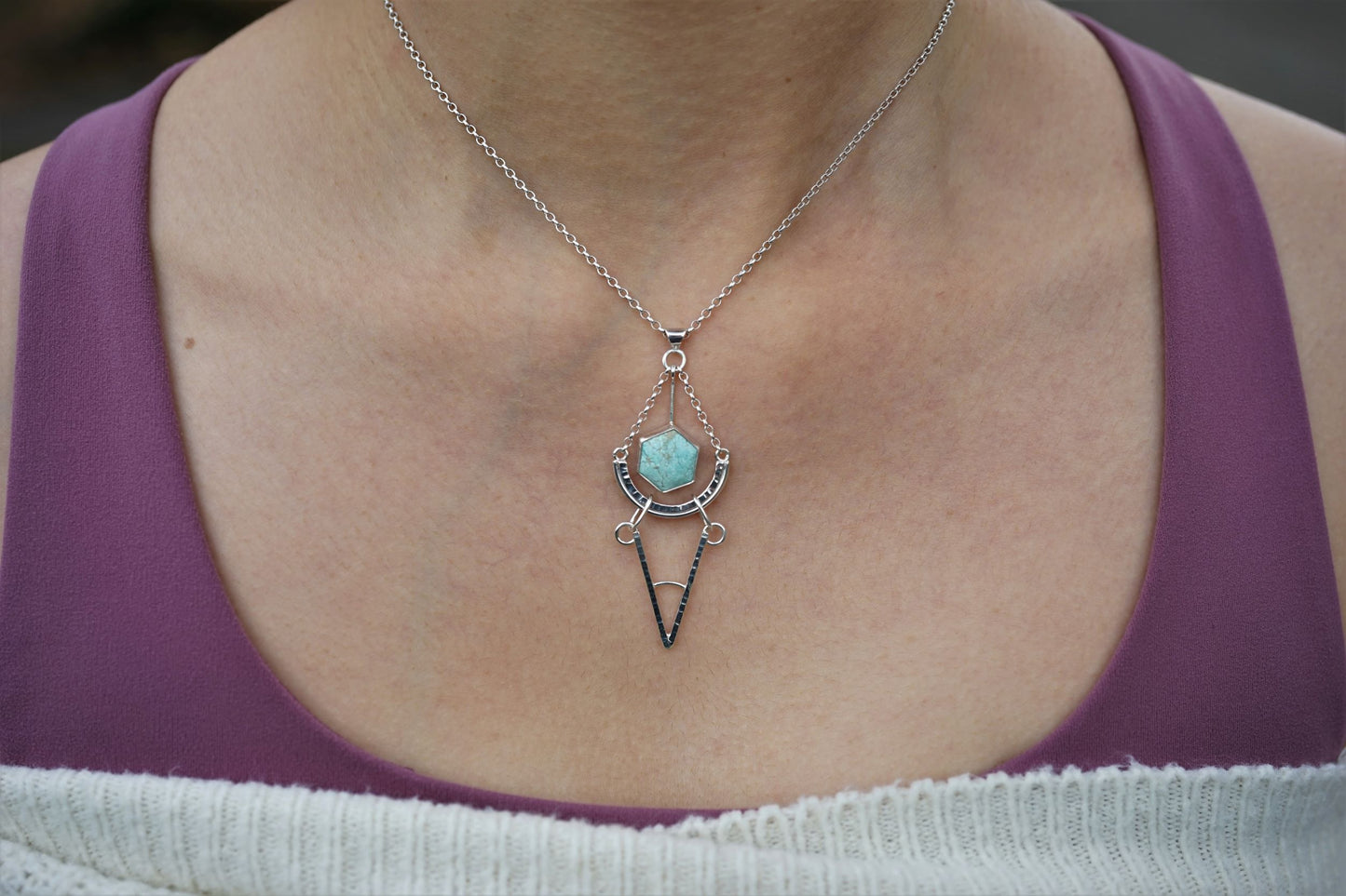 Australian Turquoise and 925 Sterling Silver Pendant