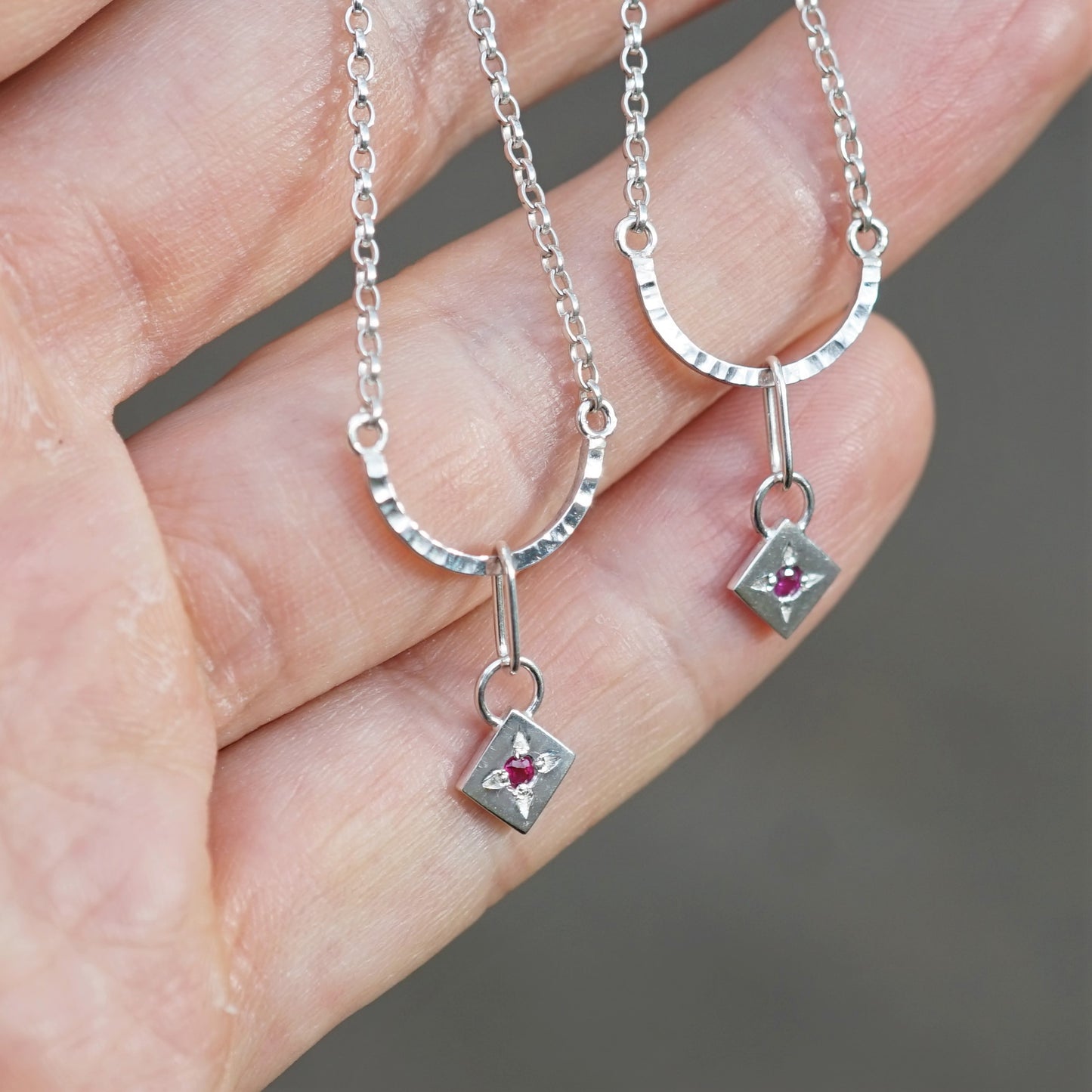 Ruby and 925 Sterling Silver Earrings
