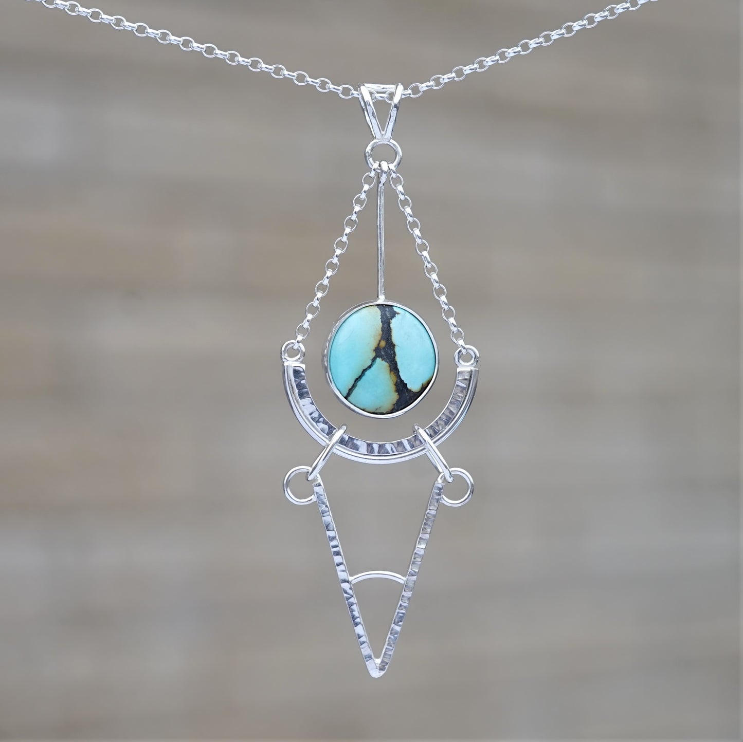 Tibetan Turquoise and 925 Sterling Silver Pendant (A)