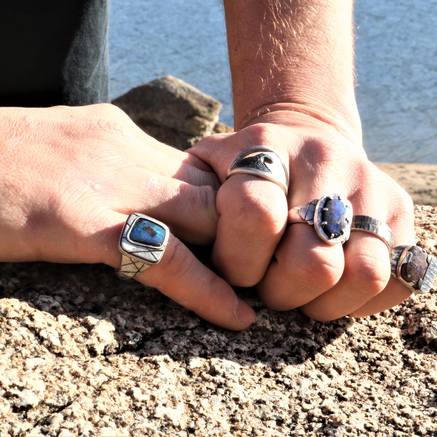 Australian Boulder Opal and Sterling Silver Ring