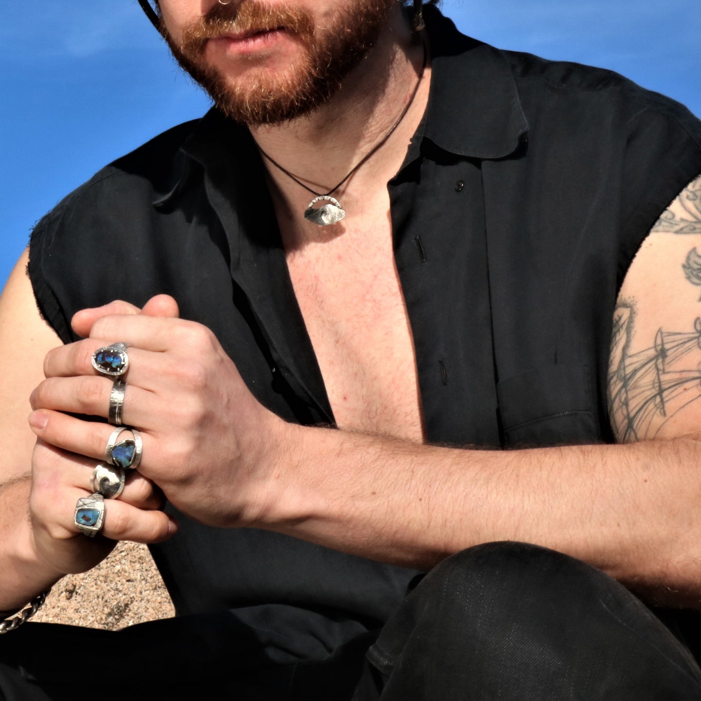 Australian Boulder Opal and Sterling Silver Ring