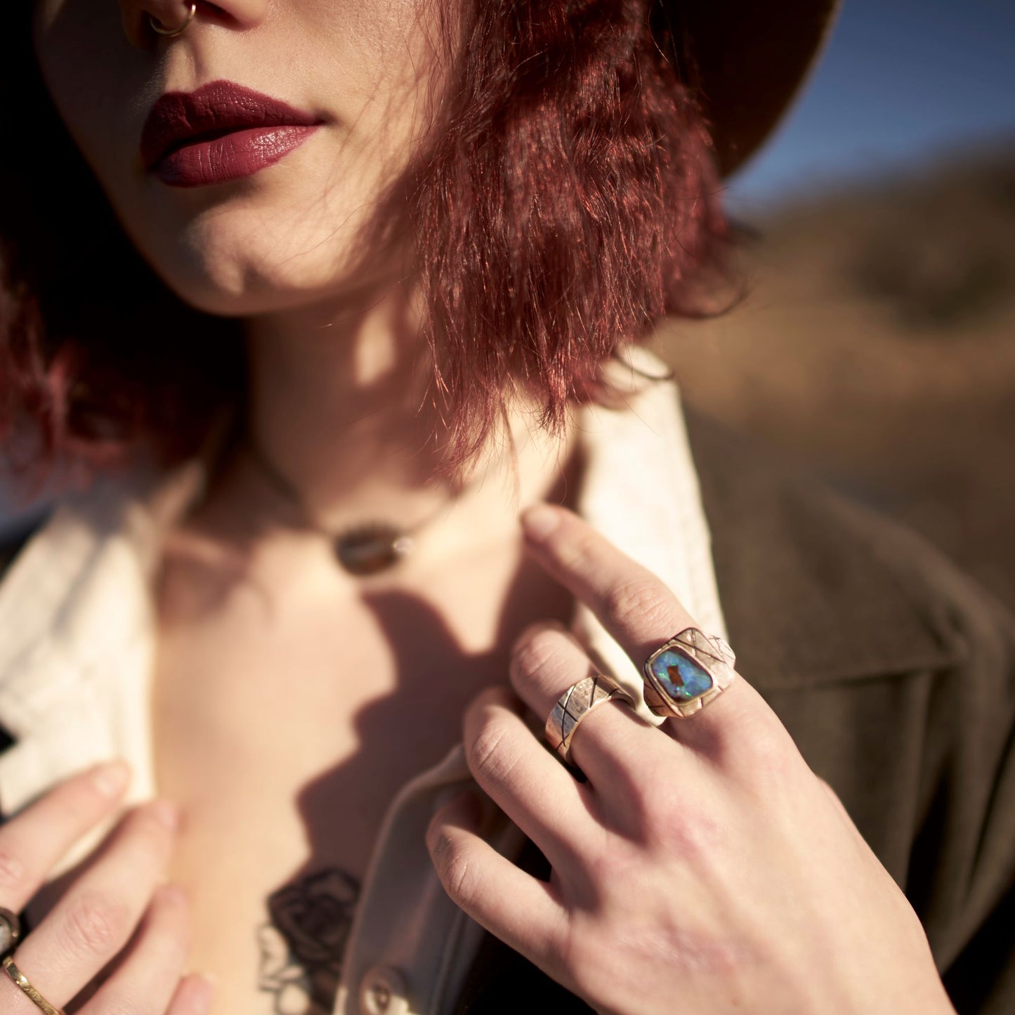 Australian Boulder Opal and Sterling Silver Ring