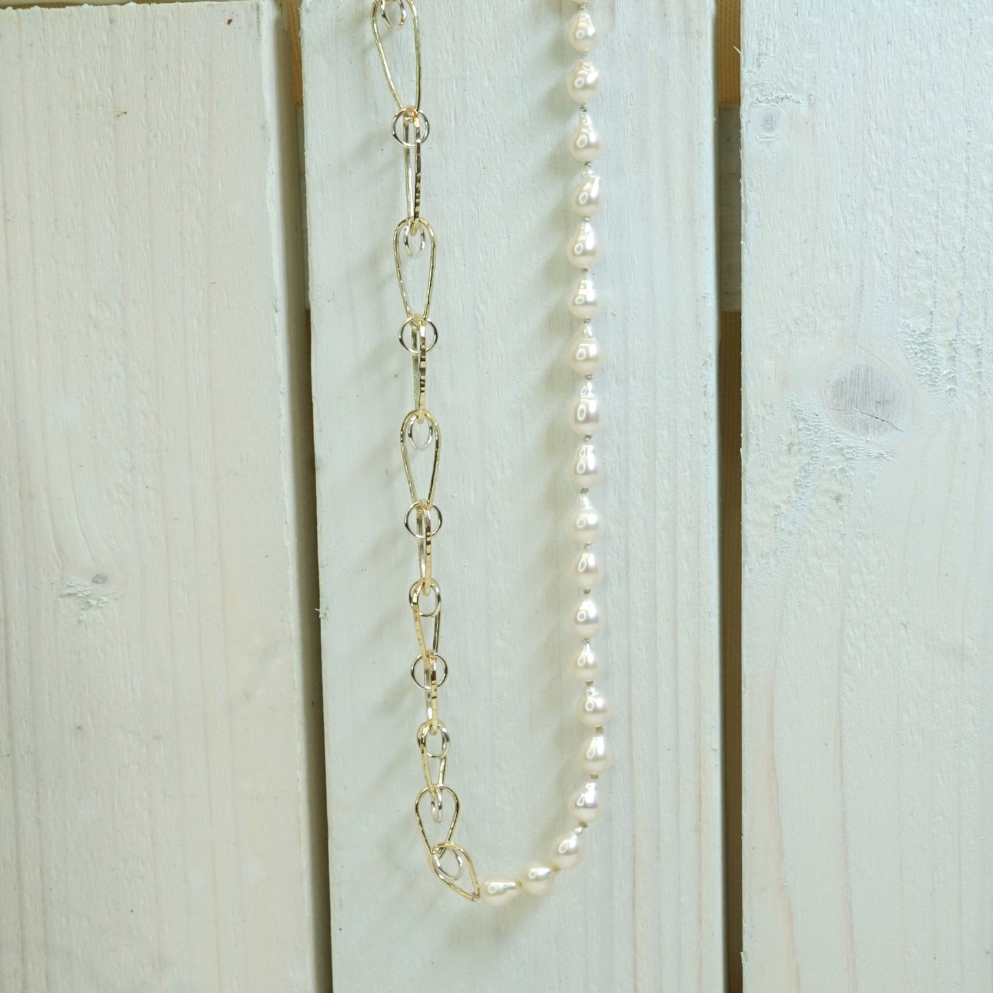 9ct Gold, Pearl Chain Necklace