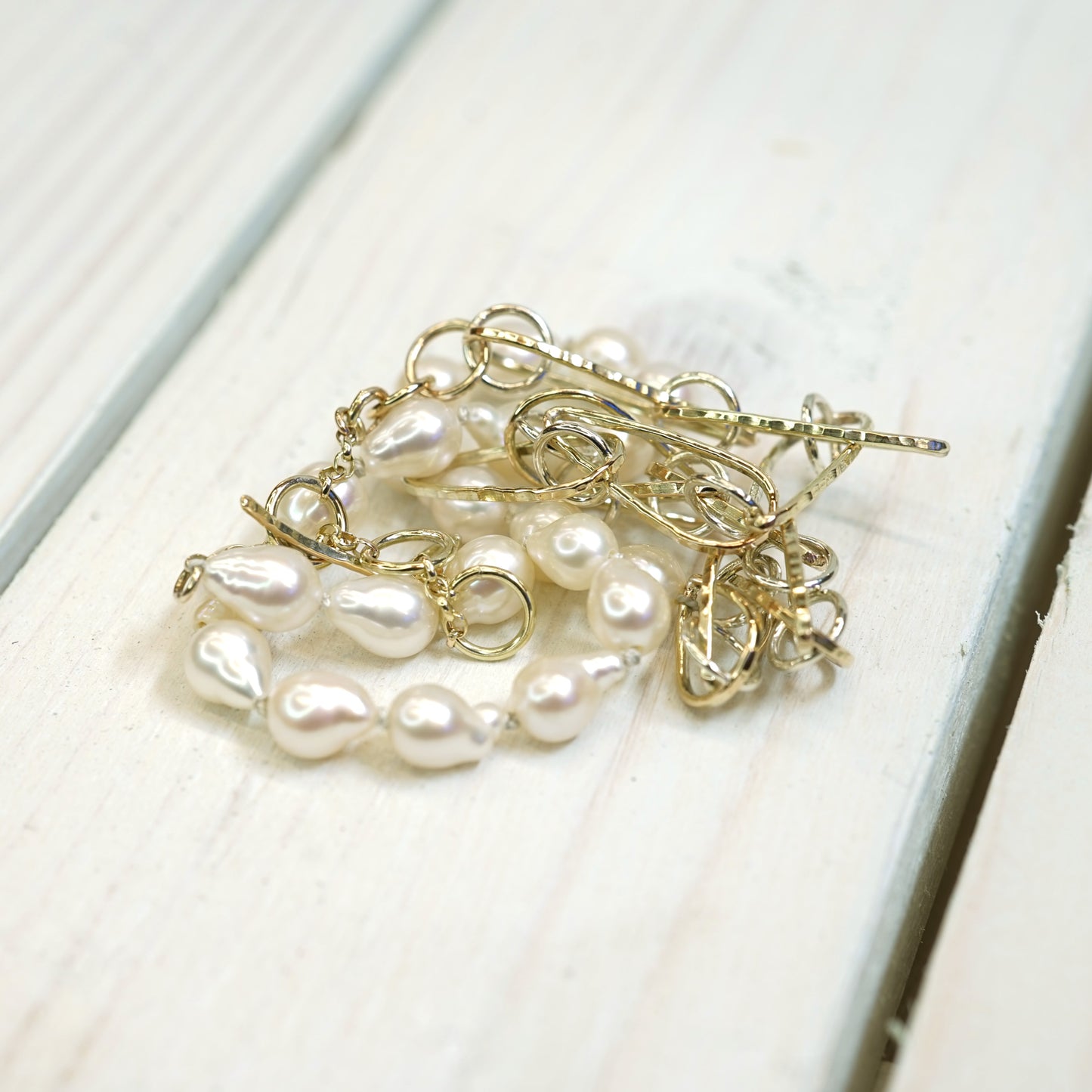 9ct Gold, Pearl Chain Necklace