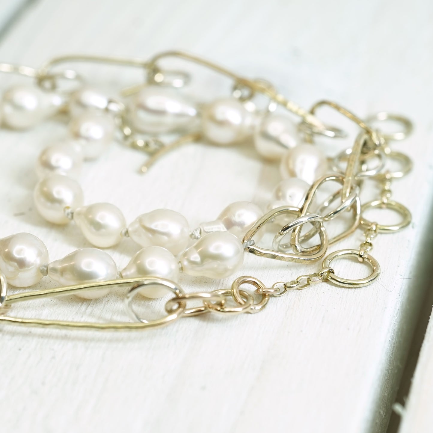 9ct Gold, Pearl Chain Necklace