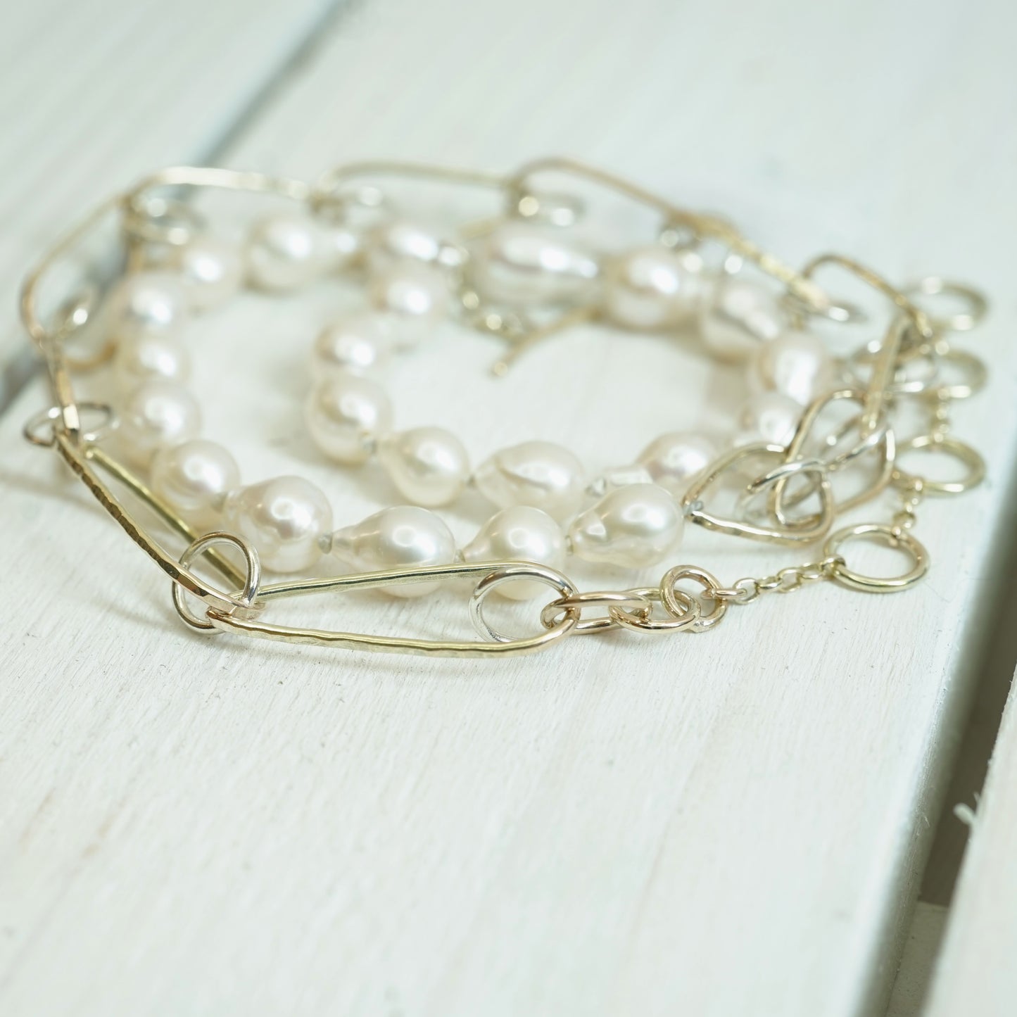 9ct Gold, Pearl Chain Necklace