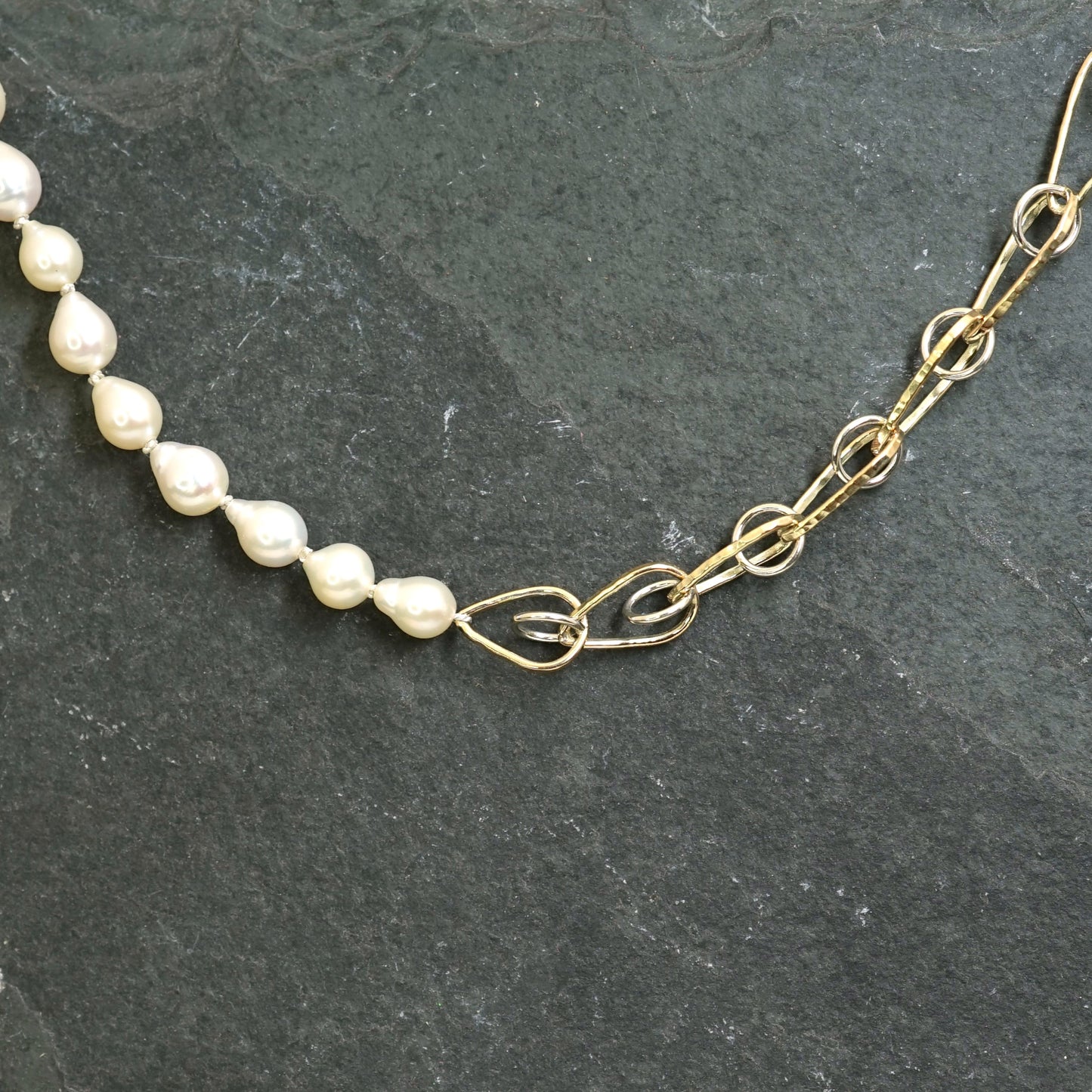 9ct Gold, Pearl Chain Necklace