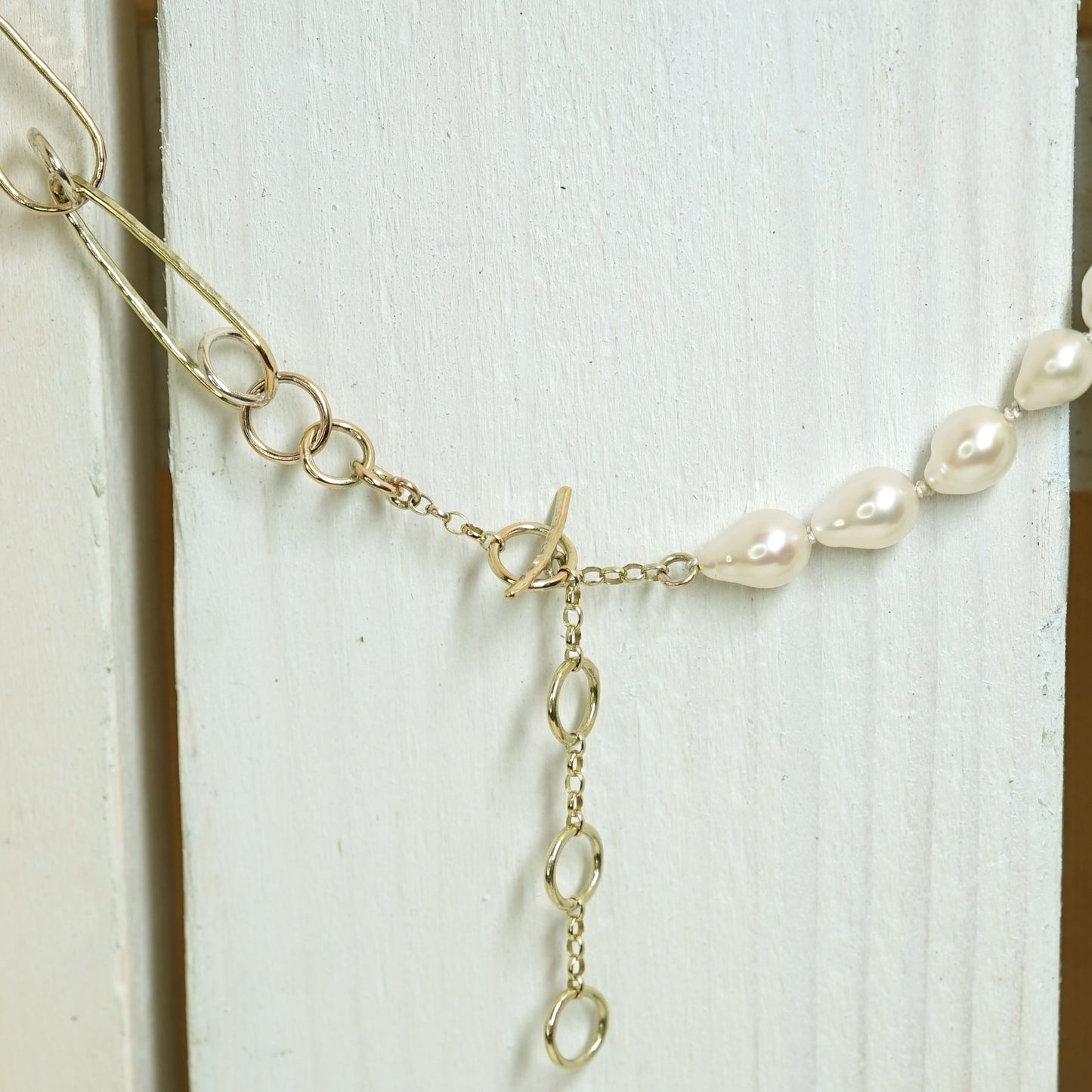 9ct Gold, Pearl Chain Necklace