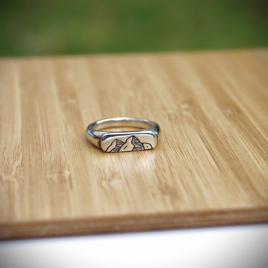 Mountain Stacking Signet Ring