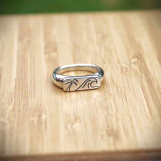 Beach Stacking Signet Ring