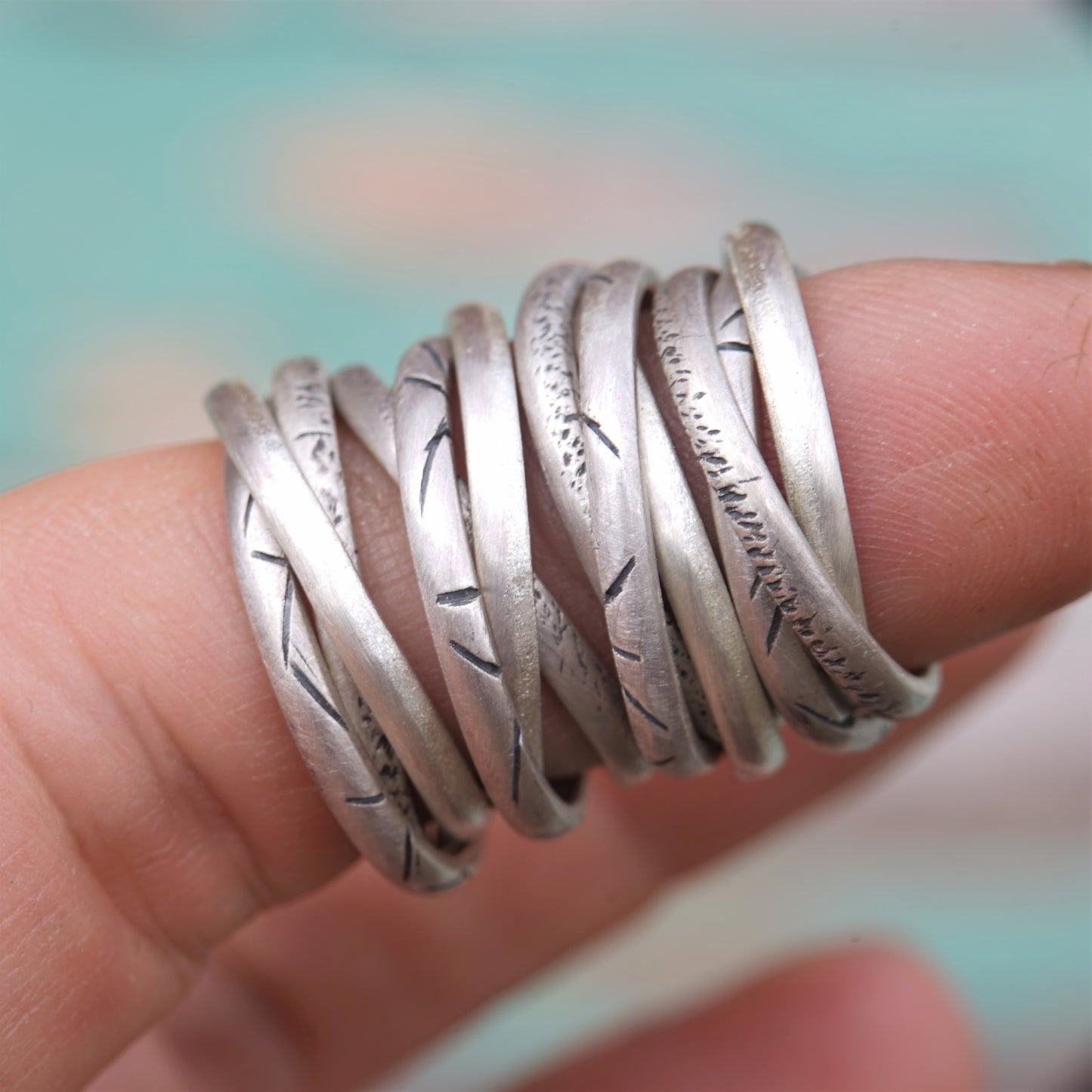 925, Sterling Silver, 2 Tone, Interlocking Rings