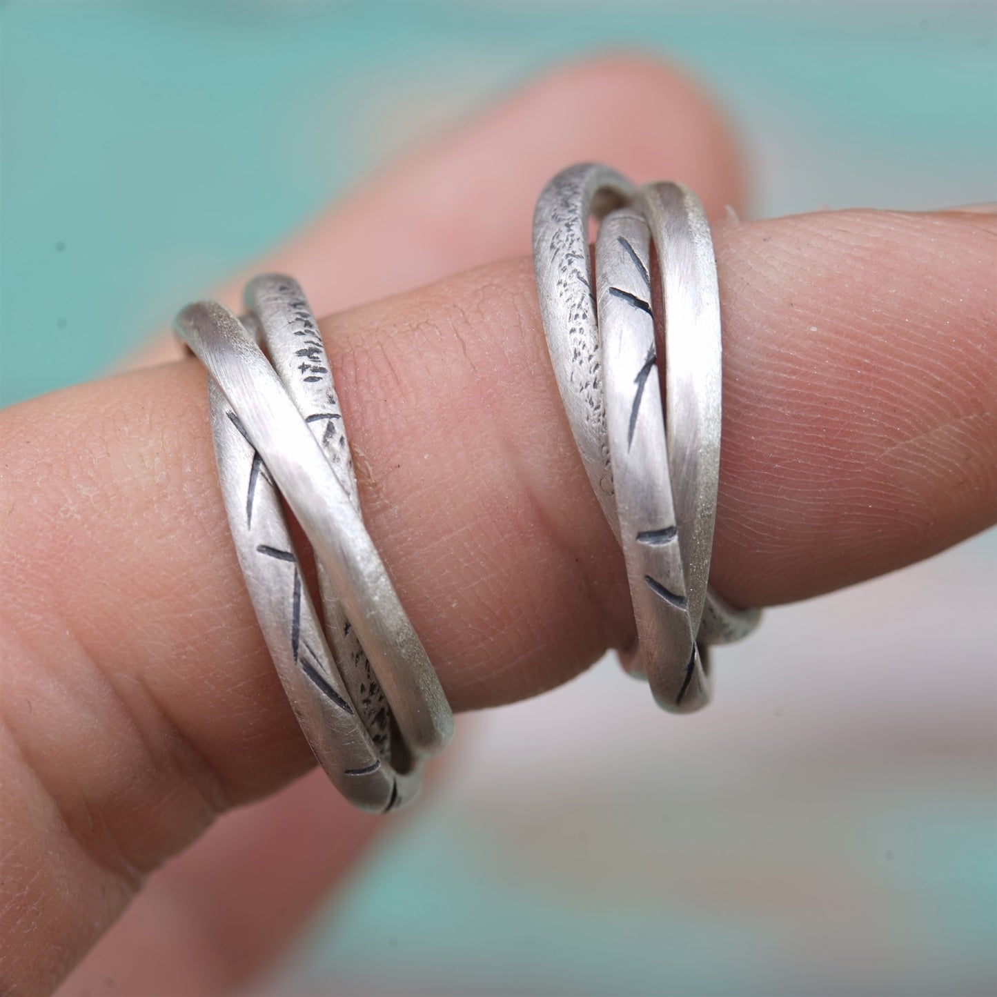 925, Sterling Silver, 2 Tone, Interlocking Rings