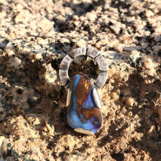 Australian Boulder Opal Tear Pendant